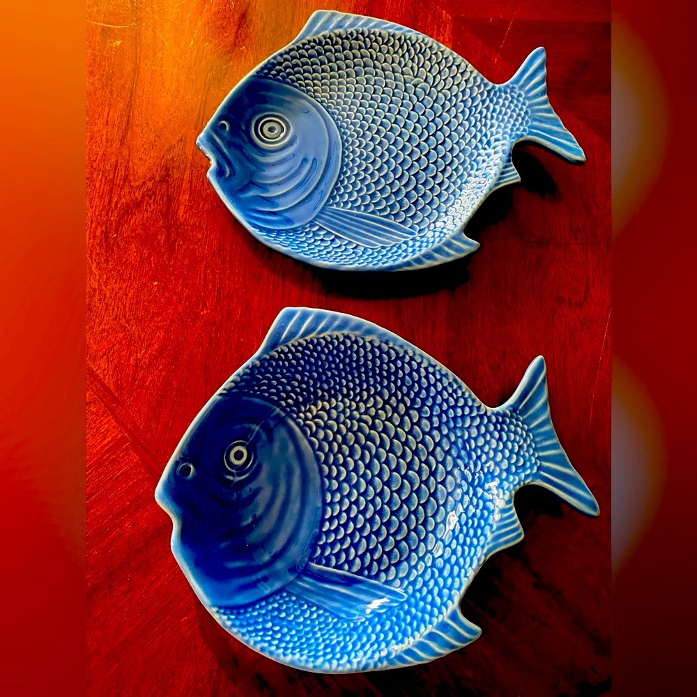 Set - Bordallo Pinheiro from Portugal -Beautiful Salad plate and soup bowl